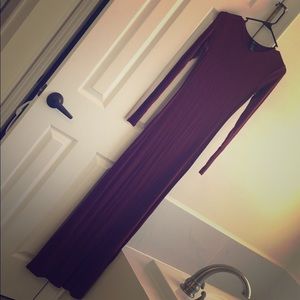 Dark rust long sleeve dress maxi Xs